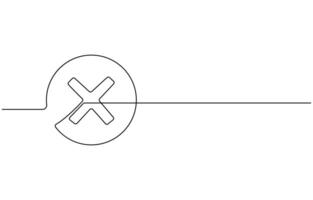 wrong symbol one line art vector