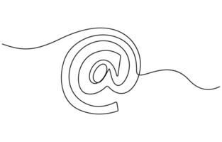 at symbol line art vector