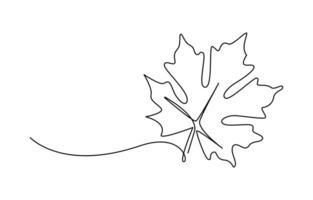 maple leaf one line art draw vector