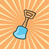 a shovel with a handle on an orange background vector