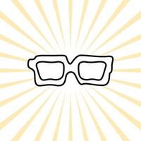 glasses icon on yellow background vector