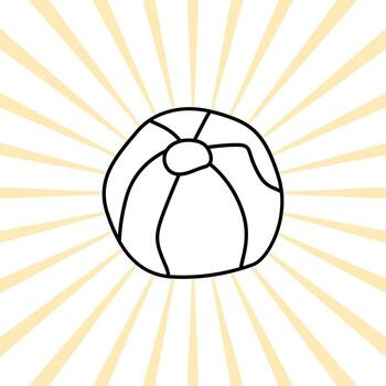 a beach ball on a yellow background vector