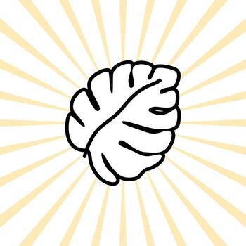 a black and white illustration of a leaf vector