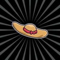 a cartoon hat with a red bow on it vector