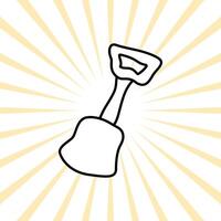 a shovel icon on a yellow background vector