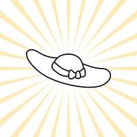a hat icon in a sunburst background vector