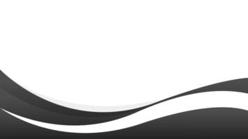 Modern abstract black and white curve background with wave shapes vector