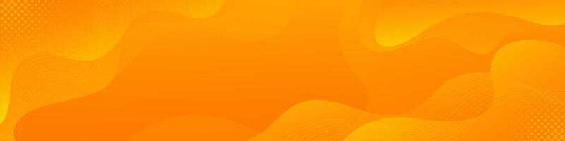 Abstract orange gradient banner background with fluid wave shapes. Modern dynamic headers vector