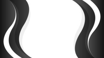 Abstract black and white curve background with wave shapes vector
