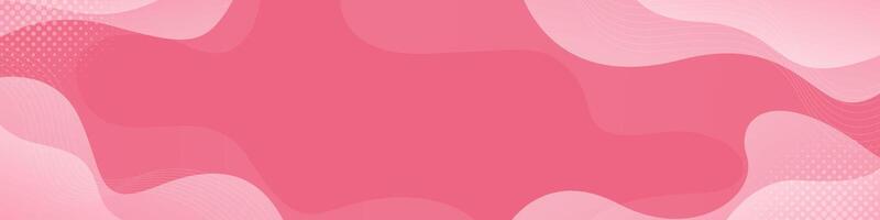 Abstract pink banner background with fluid wave shapes. Modern dynamic headers vector