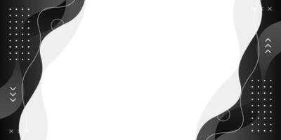 Minimalist black and white geometric background with fluid wave shapes. Modern dynamic wallpaper vector