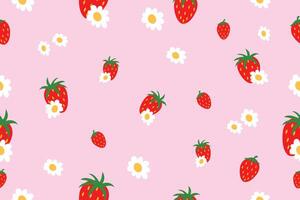 seamless background with Strawberry pattern vector