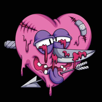 knife broken heart illustration