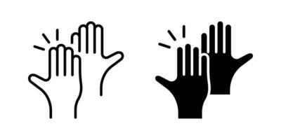High five Icon set.Symbol isolated white background. illustration. color editable. vector