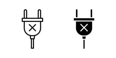 No plug Icon set.Symbol isolated white background. illustration. color editable. vector