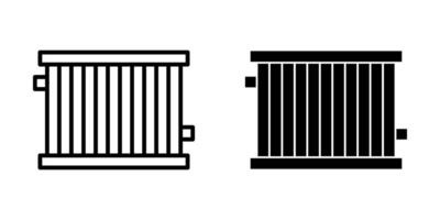 radiator Icon set. Symbol isolated white background. illustration. color editable. vector