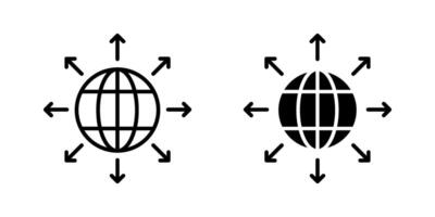 World expansion Icon set.Symbol isolated white background. illustration. color editable. vector