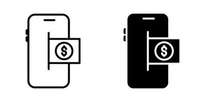 Save money online digital Icon set.Symbol isolated white background. illustration. color editable. vector