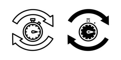 Timer reuse Icon set.Symbol isolated white background. illustration. color editable. vector