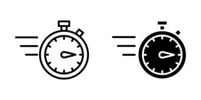 quick time Icon set.Symbol isolated white background. illustration. color editable. vector