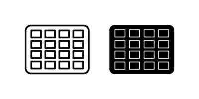 waffle Icon set. Symbol isolated white background. illustration. color editable. vector