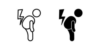 back pain Icon set. Symbol isolated white background. illustration. color editable. vector