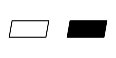 parallelogram Icon set. Symbol isolated white background. illustration. color editable. vector