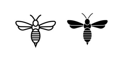 bee Icon set. Symbol isolated white background. illustration. color editable. vector