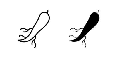 ginsen Icon set. Symbol isolated white background. illustration. color editable. vector