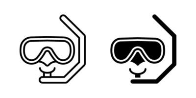 swimming goggles Icon set.Symbol isolated white background. illustration. color editable. vector