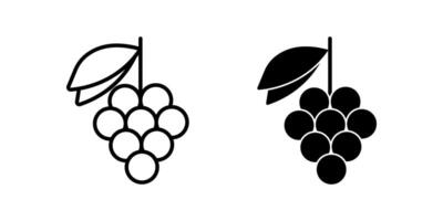 grapes Icon set. Symbol isolated white background. illustration. color editable. vector
