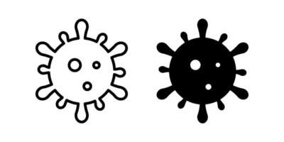 virus and bacteria Icon set. Symbol isolated white background. illustration. color editable. vector