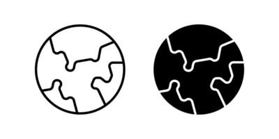 planet earth Icon set. Symbol isolated white background. illustration. color editable. vector