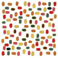 A colorful pattern of various textured oval shapes in vibrant hues, scattered across a white background. vector