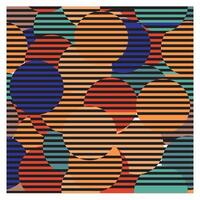 Abstract design featuring overlapping circles in varied colors, layered with horizontal stripes for a vibrant and dynamic effect. vector