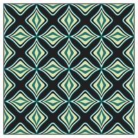 Abstract geometric print pattern with repeating teal and beige diamond shapes on a black background design vector