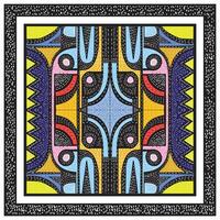 Abstract doted texture square scarf in black and blue color geometric shape vector