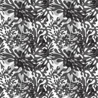 Pattern of abstract coral shapes in varying shades of gray and black on a light gray background, creating a dynamic, fluid design. vector