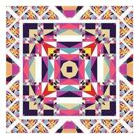 A colorful geometric square pattern showcasing an assortment of shapes, offering a lively and dynamic visual experience. vector