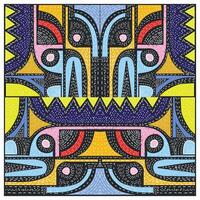 abstract square pattern in different geometric shapes in colorful dotted textured background vector