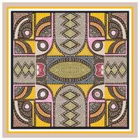 Geometric abstract artwork with symmetrical patterns and a mix of earthy and pastel colors. vector