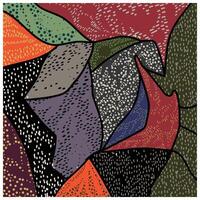 Abstract repeat multicolored pattern with dotted texture and geometric shapes vector