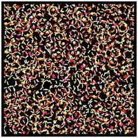 Repeat abstract colorful pattern of squiggles and dots on black background black square background showcasing a colorful display of red and yellow flowers, enhancing the overall aesthetic appeal. vector