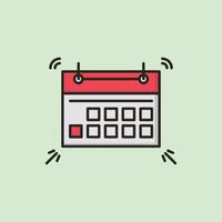 logo Calendar with a red highlight suitable for scheduling important events, marking deadlines, planning activities, organizing tasks, tracking appointments, and highlighting important dates. vector