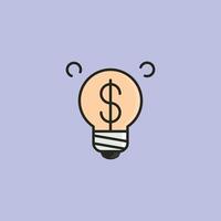 A light bulb with a dollar sign on it vector