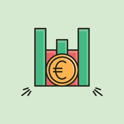 Financial Growth with Euro Currency and Bar Chart