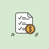 A checklist with a dollar coin and check mark vector