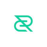 R abstract letter logo, green simple R modern simple yet memorable vector