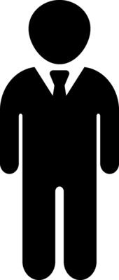 Stencil person with tie icon People clipart