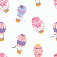 Seamless pattern with air balloon. Design for fabric, textiles, wallpaper, packaging. vector